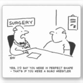 Sticker Médecin et patient en chirurgie Cartoon. (Devant)