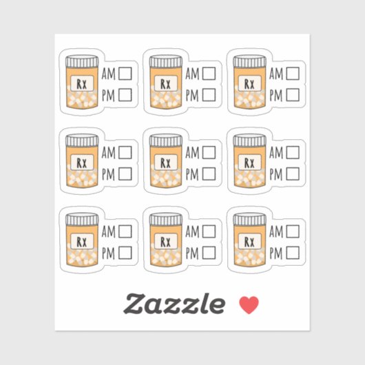 Sticker Médecins Rappel Médicale Pill Tracker (Feuille)
