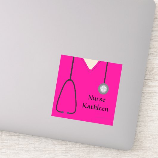 Sticker Médicale Scrubs Uniforme Hot Rose (Détail)
