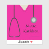 Sticker Médicale Scrubs Uniforme Hot Rose (Feuille)