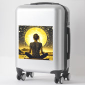 Sticker Méditation féminine sous la lune céleste (Sur valise)