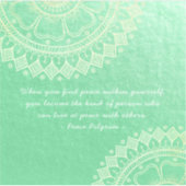 Sticker Méditation Yoga Professeur Vert Or Mandala Citatio (Devant)