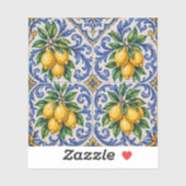 Sticker Mediterranean Lemon Azulejo Tile (Feuille)