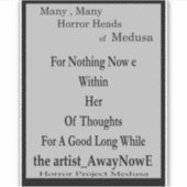 Sticker Medusa 7MMHeads Phrases 2025 Horror Book Awaynowe (Devant)