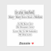 Sticker Medusa awaynowe Horror 1MMHead Bphrases Diecut 25 (Feuille)