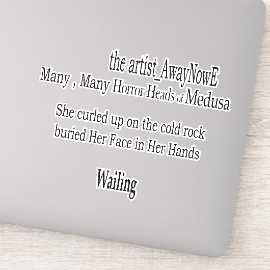 Sticker Medusa awaynowe Horror 3MMHead Bphrases Diecut 25 (Détail)