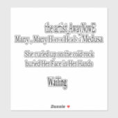 Sticker Medusa awaynowe Horror 3MMHead Bphrases Diecut 25 (Feuille)