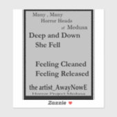 Sticker Medusa awaynowe Horror Book 11MMHeads Phrases 2025 (Feuille)