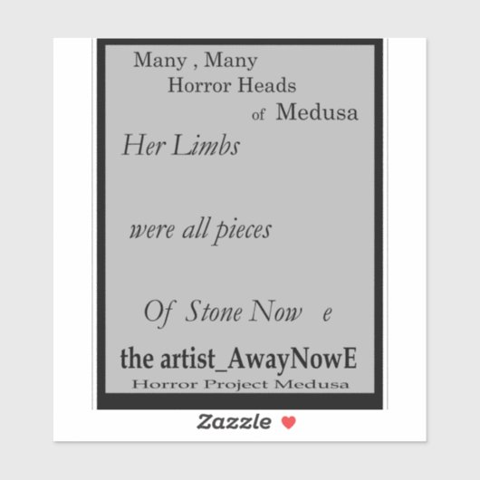Sticker Medusa awaynowe Horror Book 13MMHeads Phrases 2025 (Feuille)