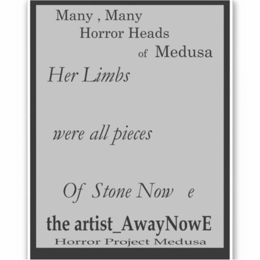 Sticker Medusa awaynowe Horror Book 13MMHeads Phrases 2025 (Devant)