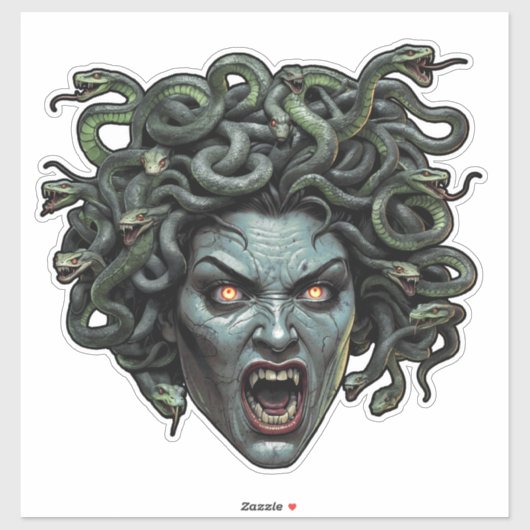 Sticker Medusa Gorgon Die-Cut - Mythique Horreur A (Feuille)