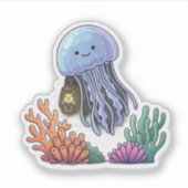Sticker Méduse lanterne océanique (Devant)