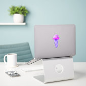 Sticker Méduses roses et violettes mignonnes (Ordinateur portable sur le bureau)