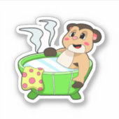 Sticker Meerkat à la baignade dans la baignoire (Devant)