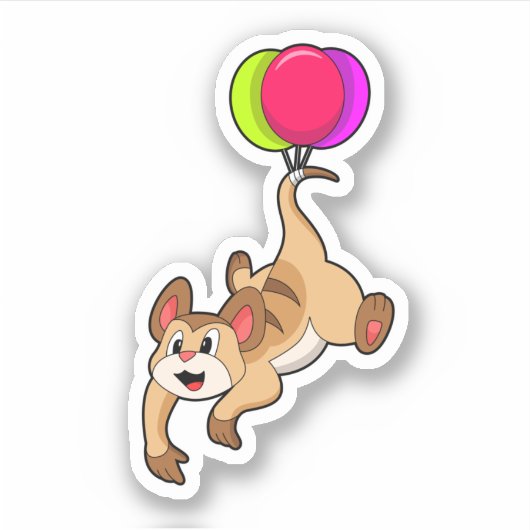 Sticker Meerkat avec ballon (Devant)