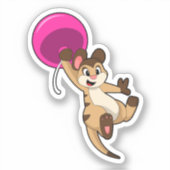 Sticker Meerkat avec ballon (Recto)