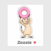 Sticker Meerkat avec Donut (Feuille)