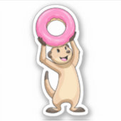 Sticker Meerkat avec Donut (Devant)