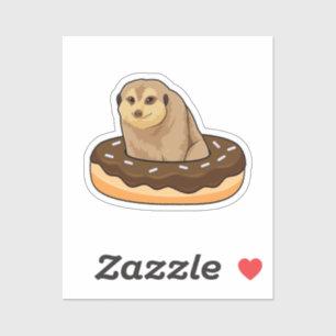 Sticker Meerkat avec Donut