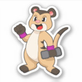 Sticker Meerkat avec Dumbbell (Devant)