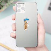 Sticker Meerkat avec parapluie (Téléphone)