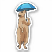 Sticker Meerkat avec parapluie (Recto)