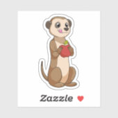 Sticker Meerkat avec pomme (Feuille)