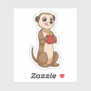 Sticker Meerkat avec pomme