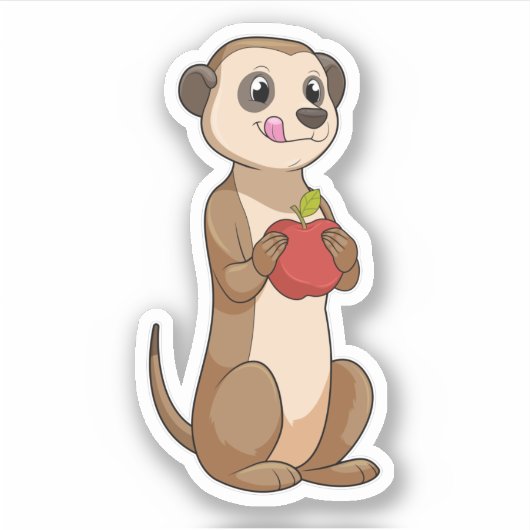 Sticker Meerkat avec pomme (Devant)