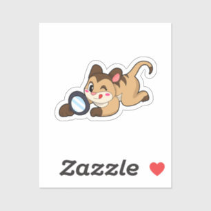 Sticker Meerkat avec verre grossissant