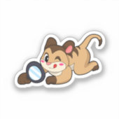 Sticker Meerkat avec verre grossissant (Recto)