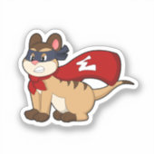 Sticker Meerkat en héros avec masque (Recto)