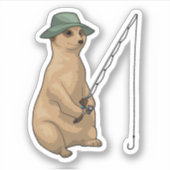 Sticker Meerkat Fishing Fisher (Devant)
