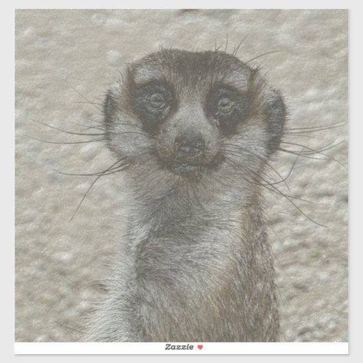 Sticker meerkat métallique (Feuille)