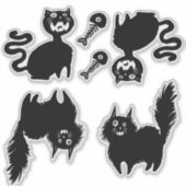 Sticker Méfiez-vous des chats affamés (Devant)
