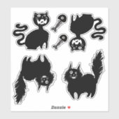 Sticker Méfiez-vous des chats affamés (Feuille)