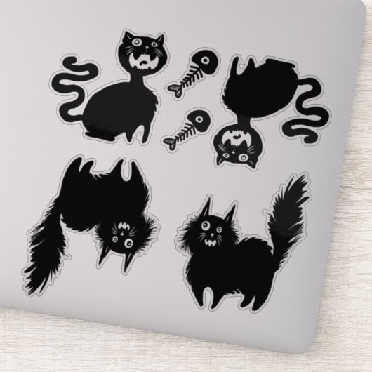 Sticker Méfiez-vous des chats affamés (Détail)