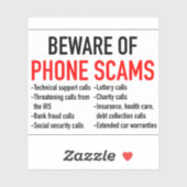 Sticker Méfiez-vous des escroqueries par téléphone - Liste (Feuille)
