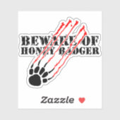 Sticker Méfiez-vous du blaireau au miel (Feuille)