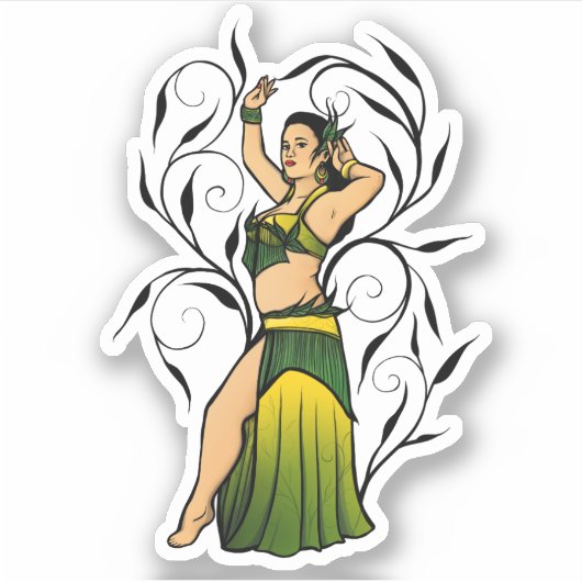 Sticker Megan Green Belly Dancer (Devant)