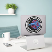 Sticker Meilleur ami Blue Red Betta Fish (Ordinateur portable sur le bureau)
