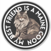 Sticker Meilleur Ami Maine Coon Chat (Devant)