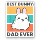 Sticker Meilleur Bunny Papa Jamais Lapin mignon lapin lapi (Devant)