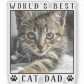 Sticker Meilleur Chat Papa Empreintes de pattes du monde C (Devant)