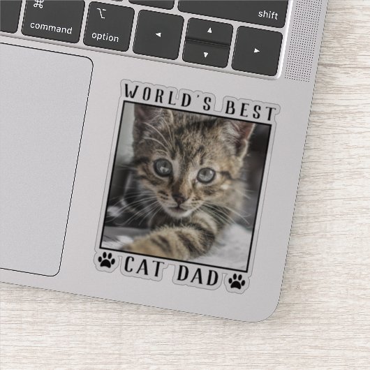 Sticker Meilleur Chat Papa Empreintes de pattes du monde C (Détail)