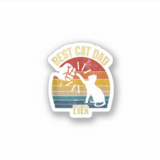 Sticker Meilleur Chat Papa Jamais Drôle Chat Papa Père Vin