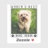 Sticker Meilleur Chien Maman Empreintes de pattes Monde Ca (Feuille)