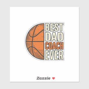 Sticker Meilleur Coach Papa Ever Basket Vintage Vector Des