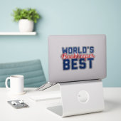 Sticker Meilleur comptable du monde (Ordinateur portable sur le bureau)