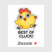 Sticker Meilleur De Cluck Drôle Pun De Poulet (Feuille)